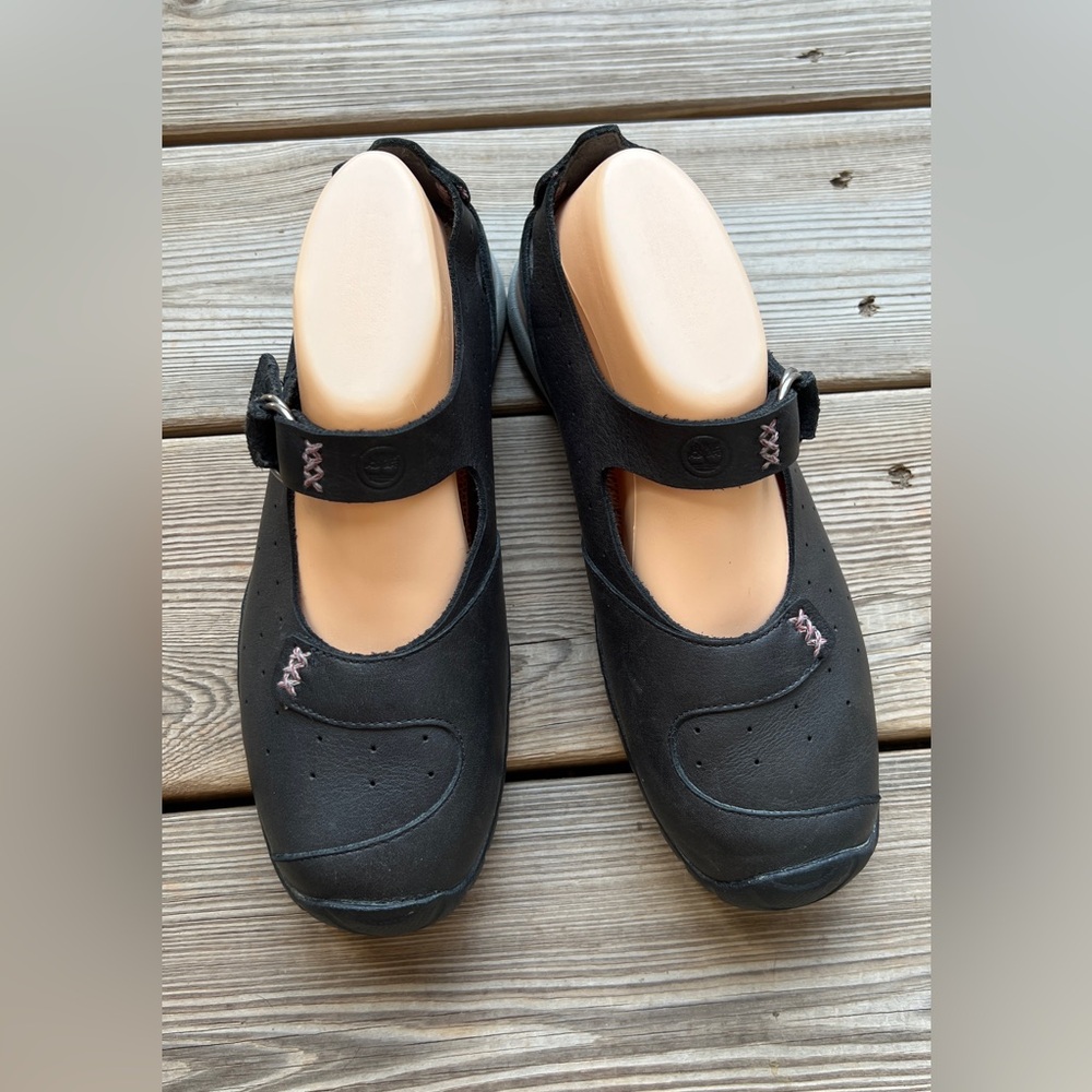 Timberland X Smartwool Women’s Black Leather Mary Jane Buckle Shoes Sz 8